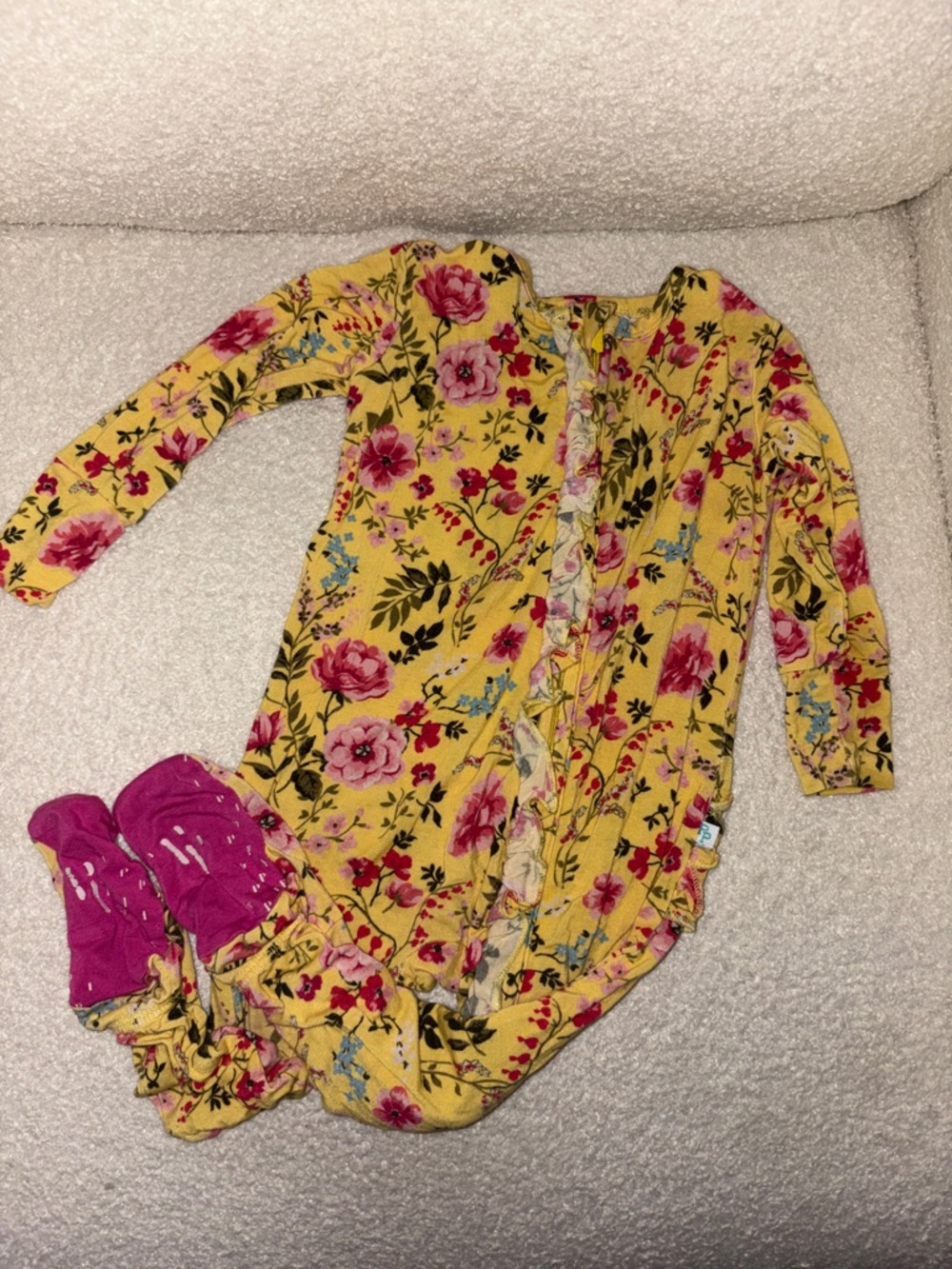Posh Peanut zipper footie Kina floral print